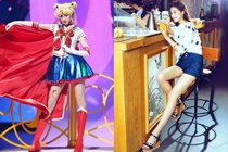 Quan Hieu Dong khoe doi chan 108 cm khi cosplay Thuy thu Mat Trang hinh anh