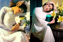 Huynh Lap bi chi trich lay tranh Thieu nu ben hoa hue lam tau hai hinh anh