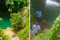 Doi nam nu tu vong o thac nuoc noi tieng Hoa Binh hinh anh