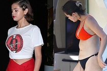 Selena Gomez khoe bung phang li sau khi bi che beo, vong 2 chay xe hinh anh