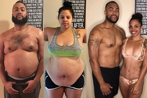 Đôi tình nhân cùng ăn kiêng, tập gym để giảm tổng cộng 100 kg