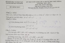 Đề thi môn Toán chuyên vào lớp 10 ở Sài Gòn