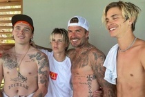 Cac con trai cua Beckham cach mat nhau hinh anh
