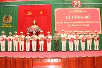 40 can bo Cong an tinh Vinh Long nghi huu truoc tuoi hinh anh