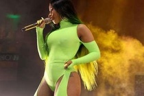 Notorious female rapper Cardi B wears offensive clothes on stage