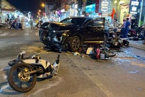 Tai xe tong hang loat xe may o Thu Duc van con nong do con trong mau hinh anh