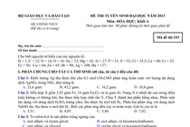 De thi va dap an dai hoc mon Hoa khoi A 2013 hinh anh