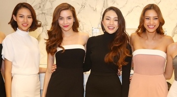 Ho Ngoc Ha dan hoc tro The Face ra mat tai Singapore hinh anh