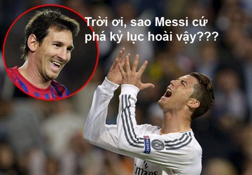 Anh vui Ronaldo than troi khi thay Messi lien tuc lap ky luc hinh anh