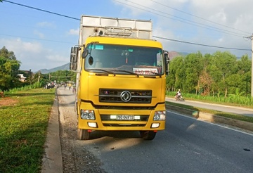 Xe tai cho go dam tong chet phu nu tap the duc tren quoc lo 24 hinh anh
