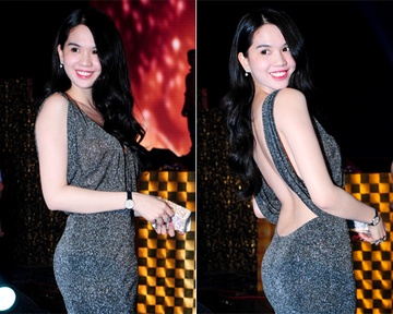 Ngoc Trinh khoe lung tran voi cach tao dang quen thuoc hinh anh