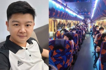 Thue 2 xe khach dua hon 60 nguoi la ve que an Tet hinh anh