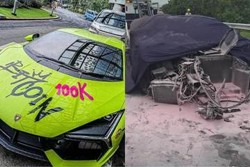 Đại gia tiền ảo Indonesia tông nát siêu xe Lamborghini Revuelto