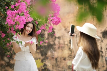 Khach do xo tim con duong hoa giay 'song ao' tai Nha Trang hinh anh