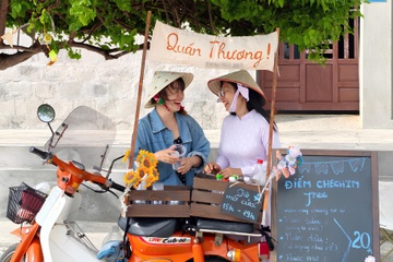 Co gai bo viec van phong ra dao Phu Quy ban nuoc trai cay hinh anh