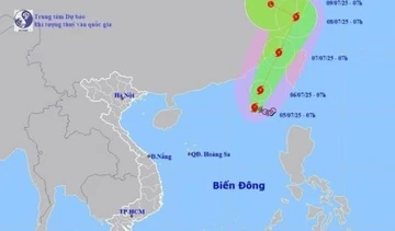 Ngày 6/7, bão số 2 đổi hướng và có khả năng mạnh thêm
