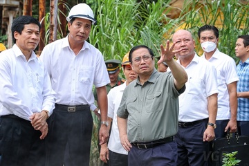 Thu tuong kiem tra, khao sat thuc dia Du an dam Bac Ha hinh anh