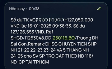 Tai khoan cua nhieu sinh vien su pham bat ngo nhan hon 127 trieu dong hinh anh