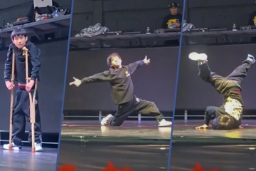 Cau be khuyet tat bo nang, nhay breakdance gay 'sot' mang hinh anh