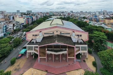 Nha thi dau tung to chuc thi dau SEA Games tai TP.HCM xuong cap nang hinh anh