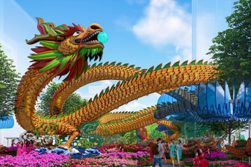 Linh vat rong dai hon 100 met se co o duong hoa Nguyen Hue 2024 hinh anh