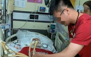 Chang trai Trung Quoc lam dam cuoi voi ban gai mat vi tai nan hinh anh