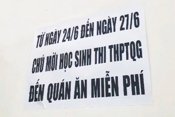 Chủ quán chay mời học sinh thi tốt nghiệp THPT đến ăn miễn phí