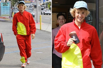 Justin Bieber xuat hien tuoi tan sau vu tai nan xe hoi hinh anh