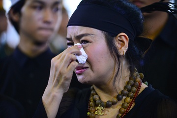Thanh Lam nuc no trong dam tang cha hinh anh