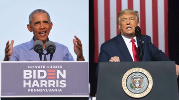 Tong thong Trump doi mat voi ong Obama o que nha cua ong Biden hinh anh
