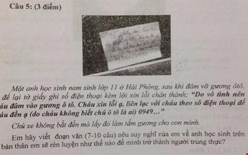 Loi nhan xin loi vi lam be kinh xe vao de kiem tra hoc ky hinh anh