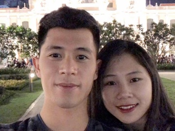 Ban gai xinh xan cua trung ve Tran Dinh Trong hinh anh