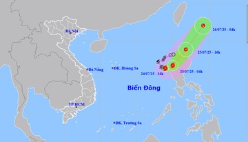 Tin bão số 4 Cỏ May: Giật cấp 12, hướng di chuyển liên tục thay đổi