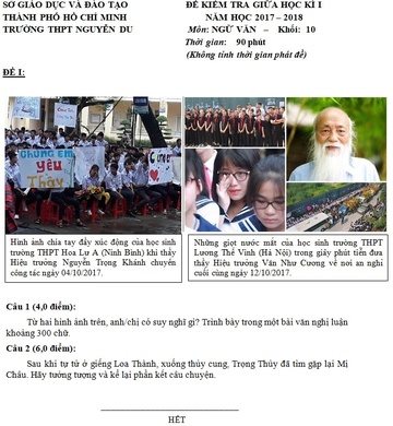 Thay Van Nhu Cuong va bac si Nguyen Anh Tri vao de kiem tra mon Van hinh anh