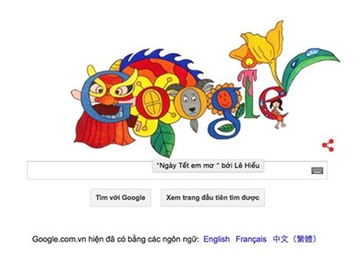 Cau be 8 tuoi Viet duoc Google lay tranh lam logo hinh anh