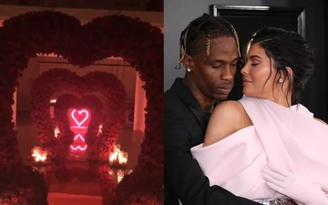 Ban trai tao loi di hinh trai tim tang Kylie Jenner nhan dip Valentine hinh anh