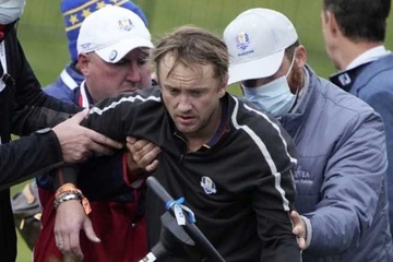 Dien vien 'Harry Potter' bi ngat khi dang thi dau golf hinh anh