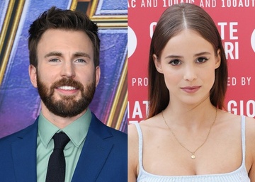Chris Evans cong khai ban gai hinh anh