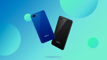 Realme C1 mau xanh mo ban tren kenh online cua TGDD va FPT Shop hinh anh