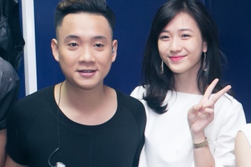 Justatee duoc ban gai hot girl co vu trong hau truong hinh anh