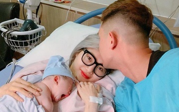 Em gai Quang Vinh khoe anh hanh phuc ben chong va con gai dau long hinh anh