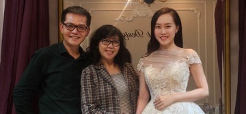 NSND Trung Hieu dua ban gai kem 19 tuoi di thu vay cuoi hinh anh