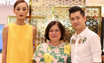Vo chong Le Thuy lan dau dua me di su kien hinh anh
