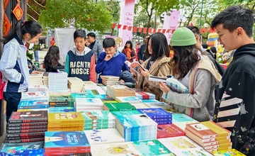 Nguoi Ha Noi chen chan du xuan o Pho sach hinh anh
