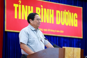 Thu tuong Pham Minh Chinh lam viec voi lanh dao tinh Binh Duong hinh anh