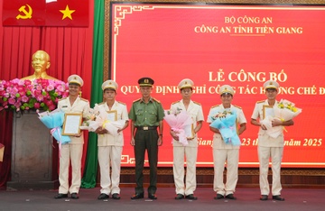 121 lanh dao, can bo Cong an tinh Tien Giang nghi huu truoc tuoi hinh anh