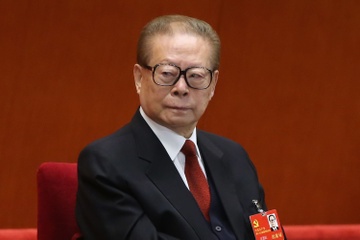 Cuu Chu tich Trung Quoc Giang Trach Dan qua doi hinh anh