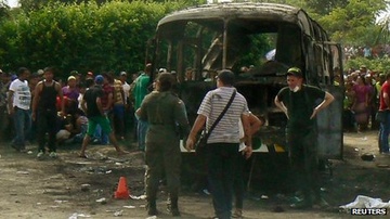 31 tre chet chay trong xe bus tai Colombia hinh anh
