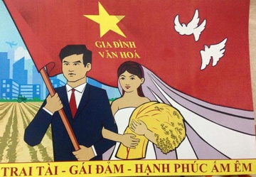 Thiep cuoi theo phong cach tranh co dong cua cap doi 9X hinh anh