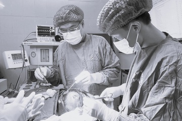 Bé 4 tuổi nhập viện với vùng đầu thủng sâu do bị chó nhà cắn